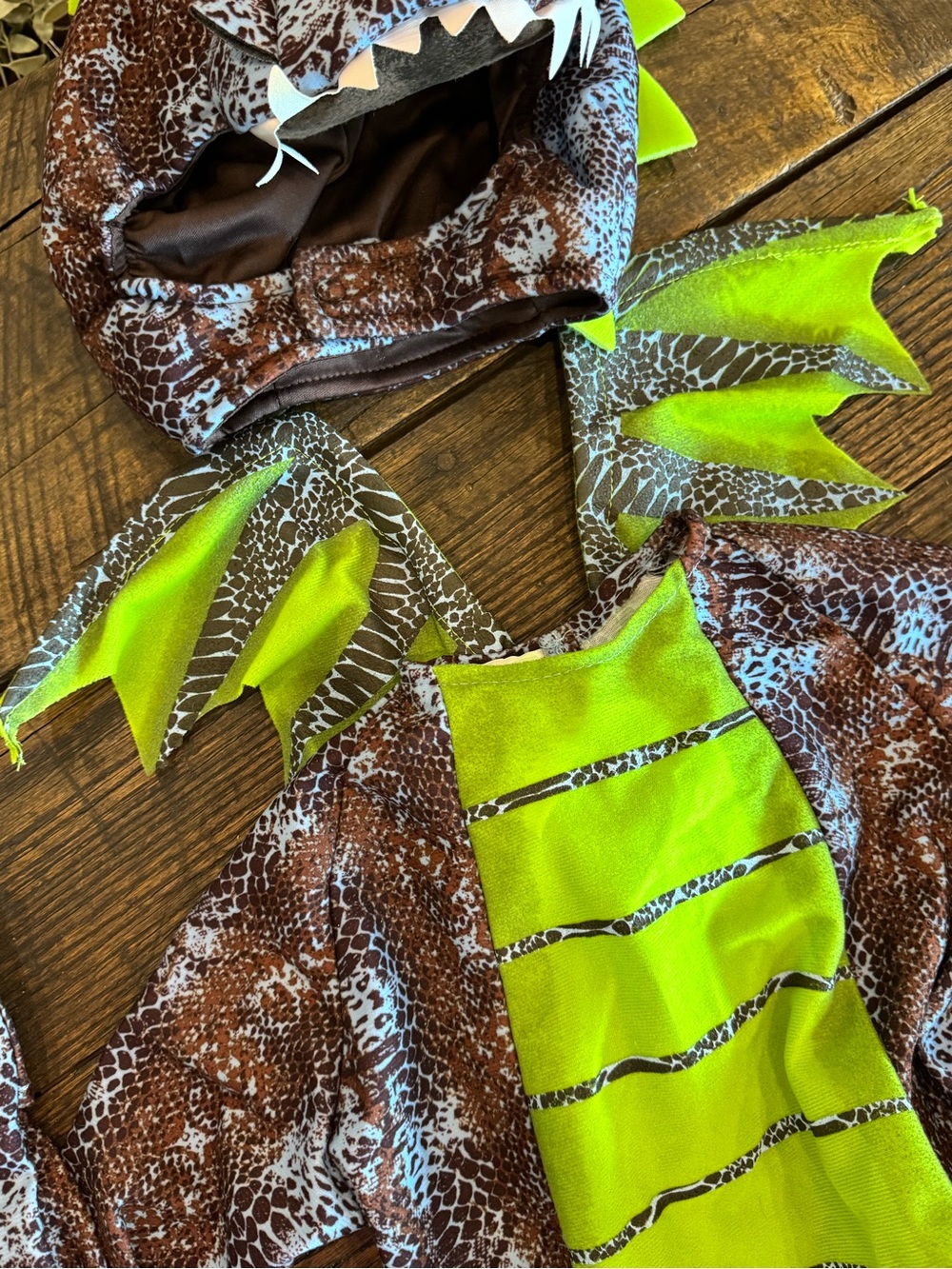 Darling Dragon Costume Toddler Kids 18-24 Months Green Brown Gray - Halloween - Picture 4 of 14